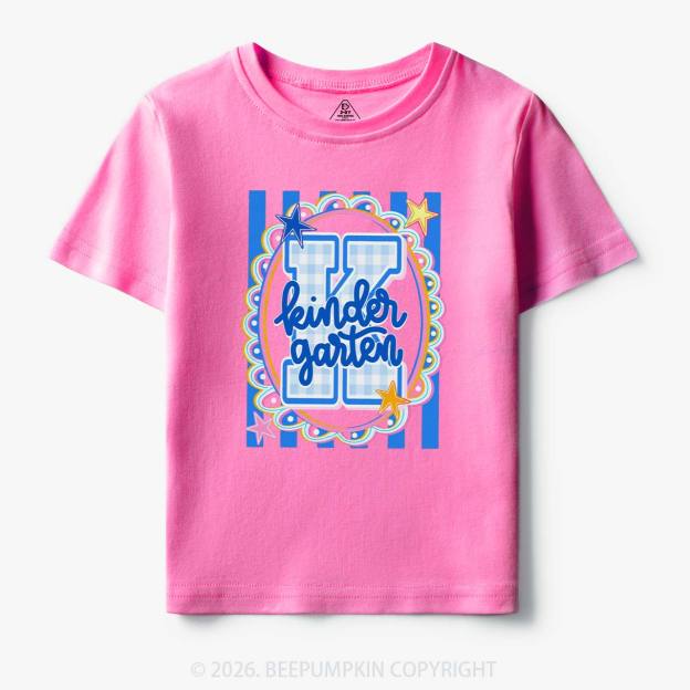 Preppy Blue Gingham Pre-K To Fourth Grade Toddler&Kid's Tees
