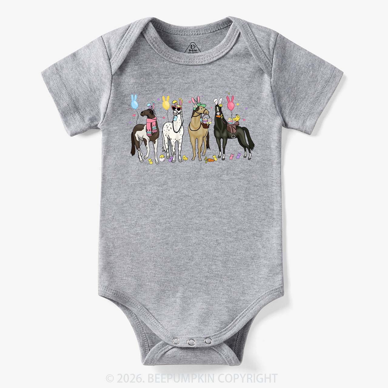 Funny Horse Easte Baby Bodysuit