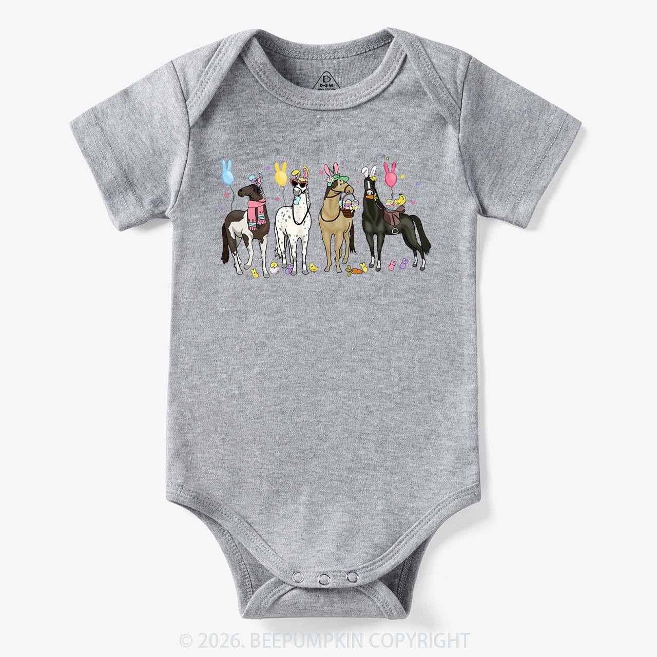 Funny Horse Easte Baby Bodysuit