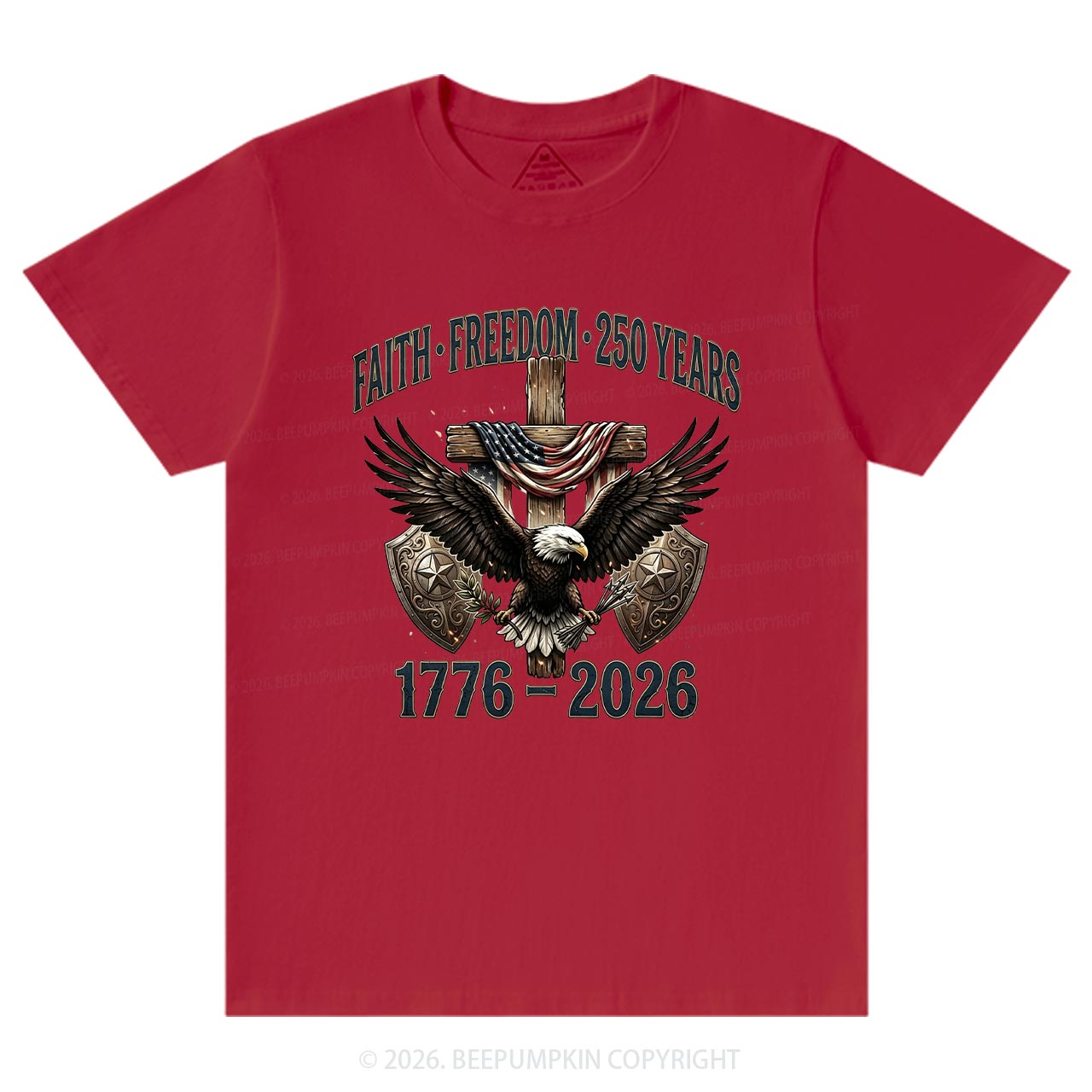 Faith Freedom 250 Years Patriotic Christian T-Shirts
