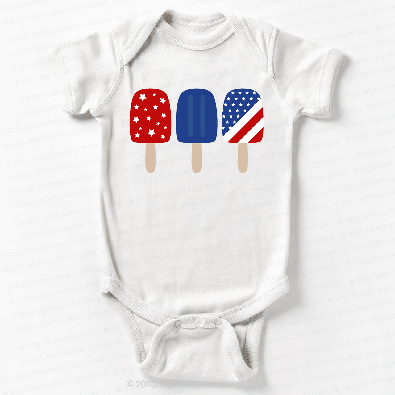 Patriotic Popsicles Memorial Day Bodysuit For Baby 
