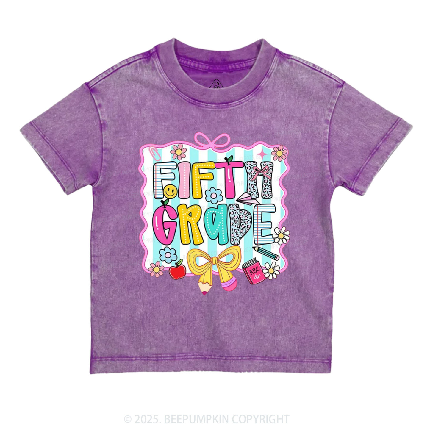 Personalized Happy School Vibes Toddler&Kids Washed Tees