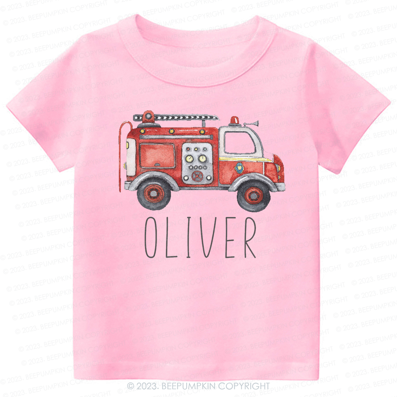 Cute Personalized Fire Truck -Toddler Tees