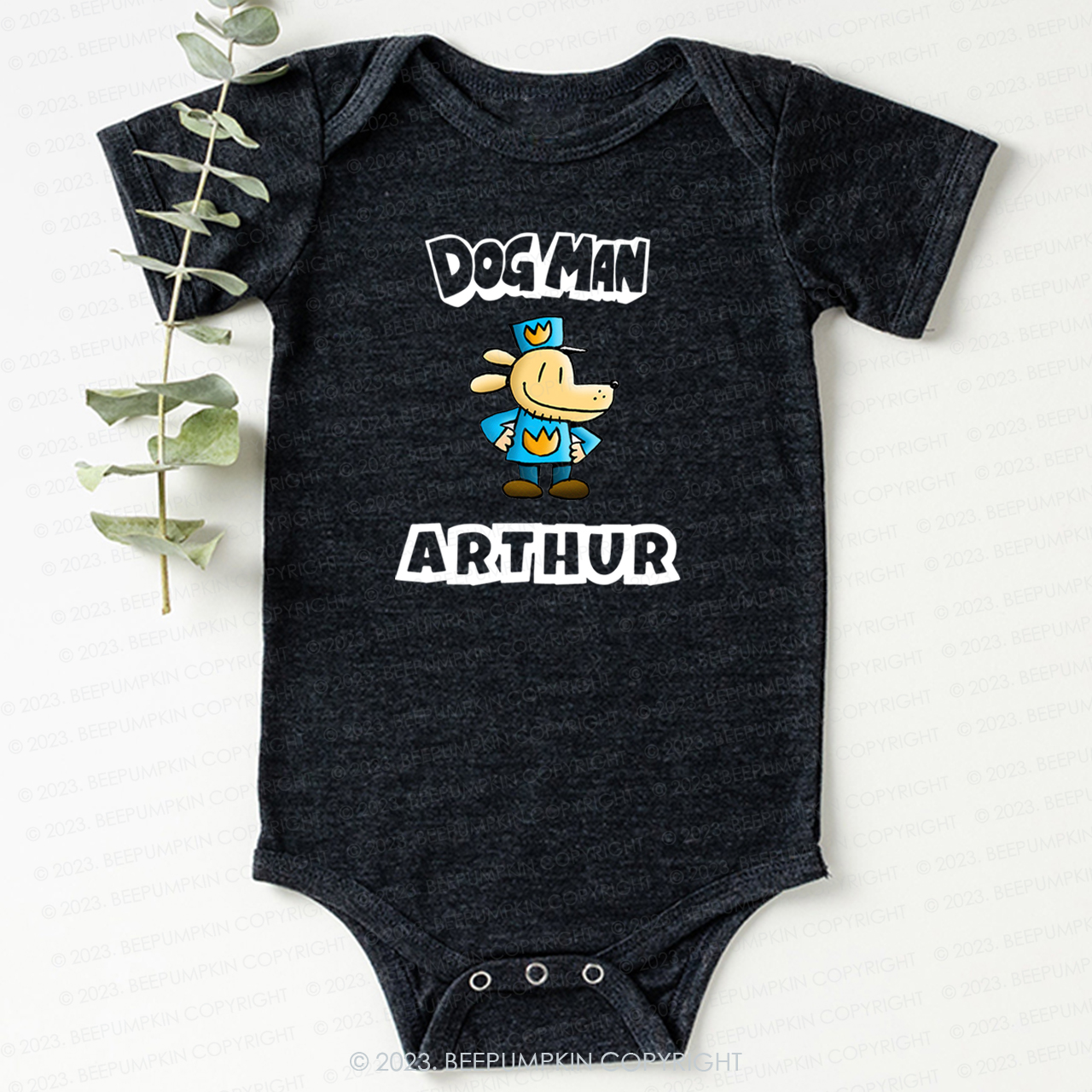 Personalised Dog Man Funny Book Day Bodysuit For Baby