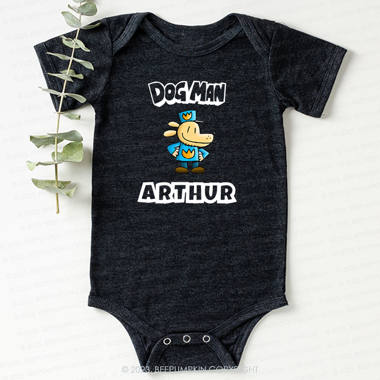 Personalised Dog Man Funny Book Day Bodysuit For Baby