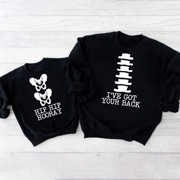 Skeleton Puns Funny Family Matching Halloween Party Sweatshirts