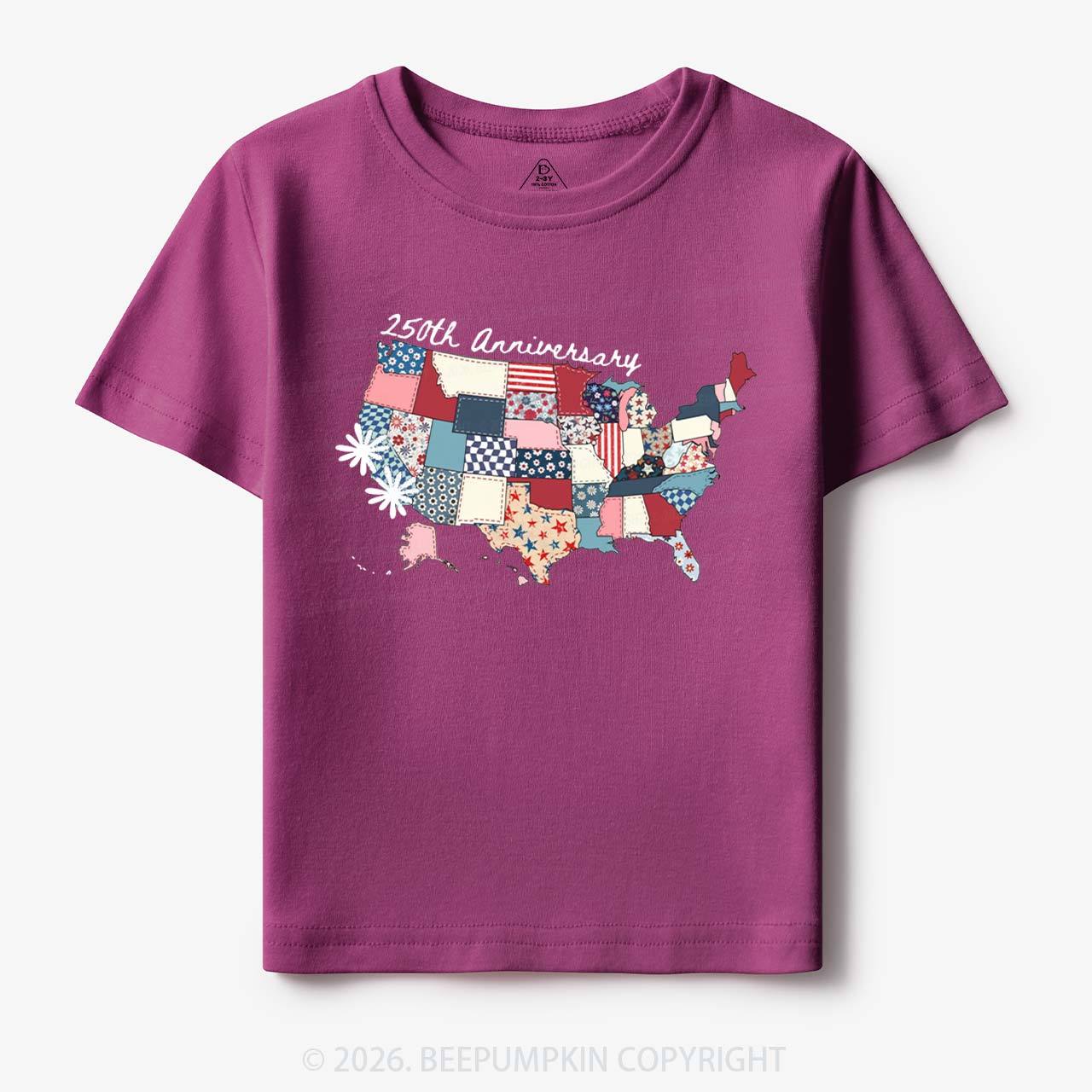 US 250 Years Patriotic Patchwork Toddler&Kid's Tees