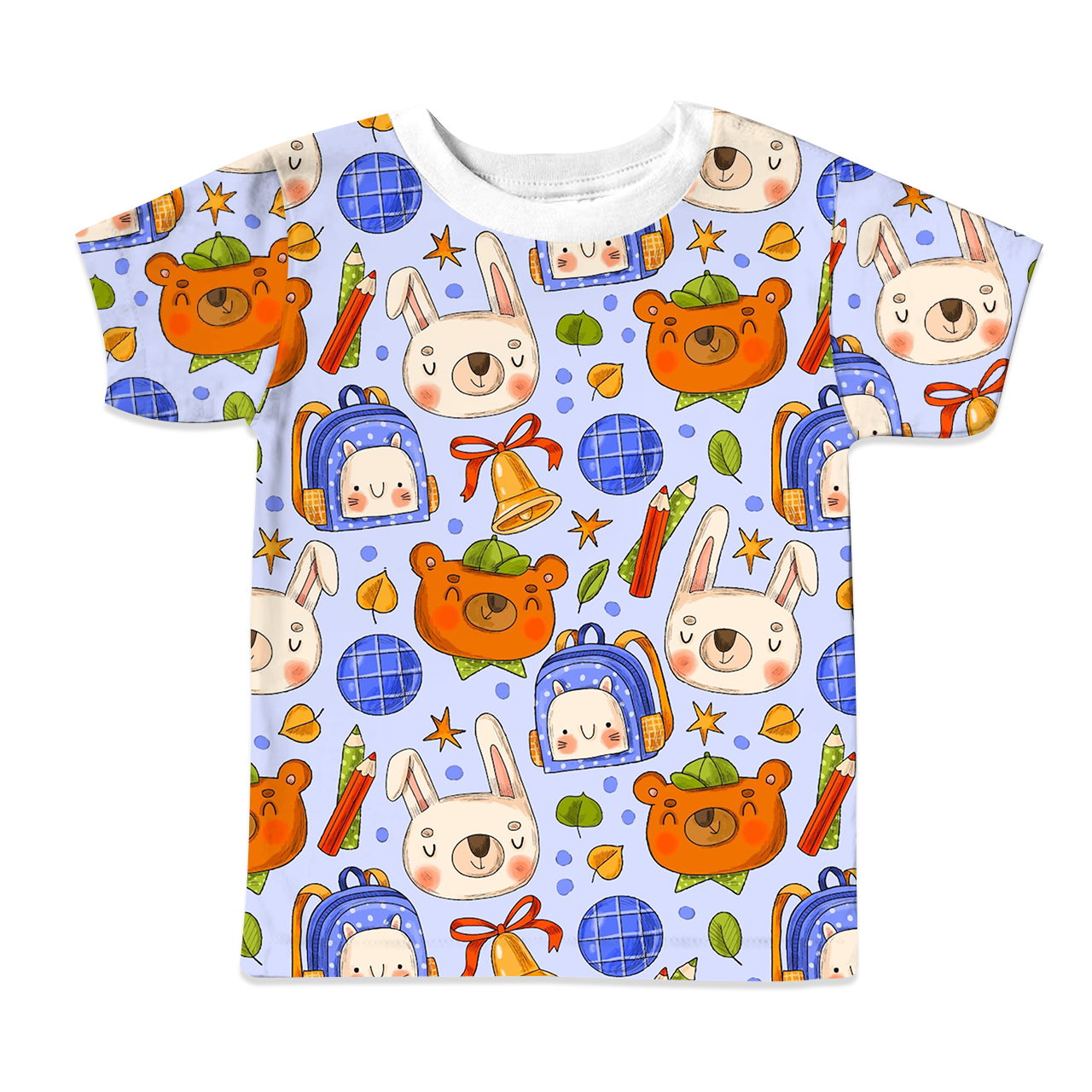 Little Bear And Rabbit Classmates All Over Print Kids Tees