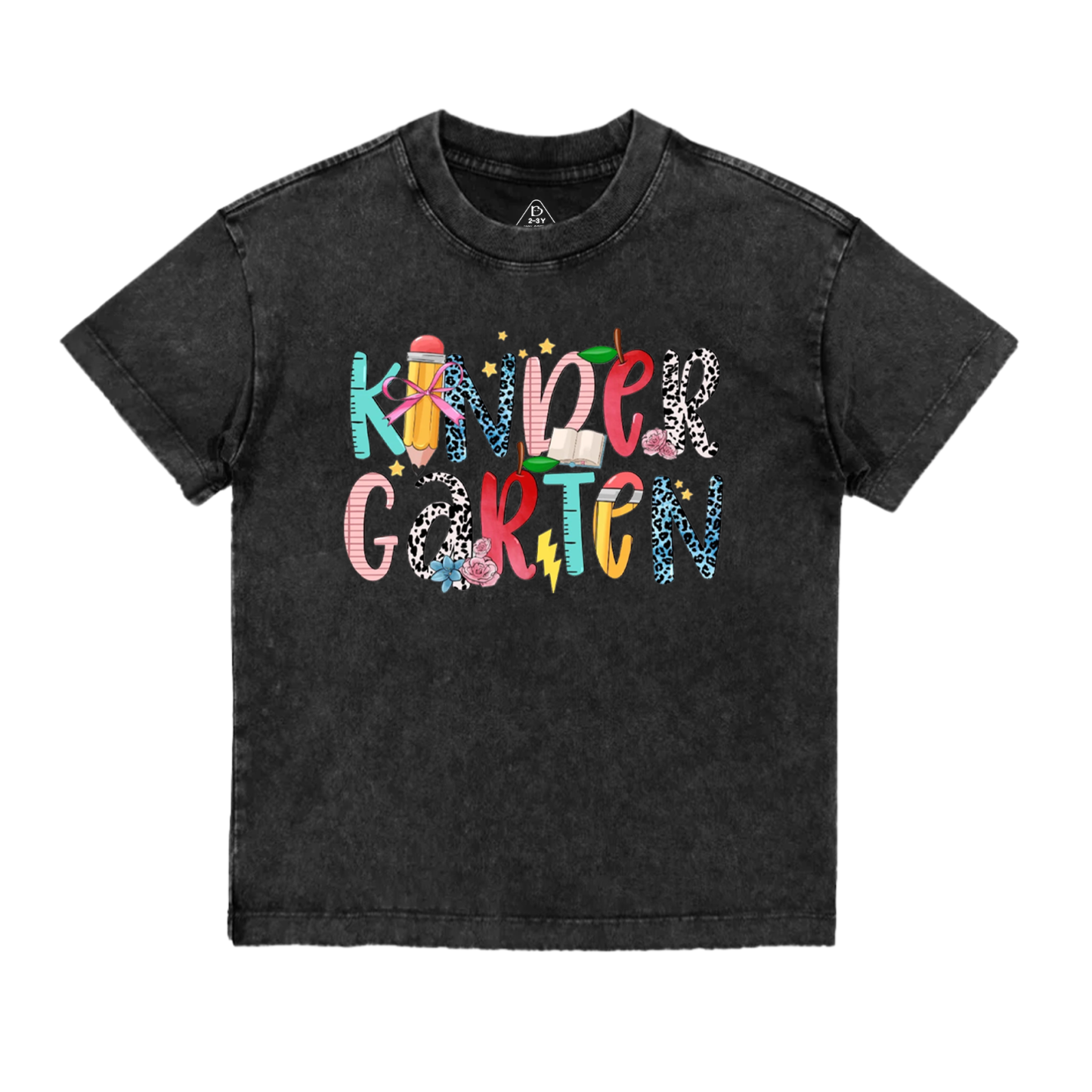 Personalized Colored Letters Toddler&Kids Washed Tees