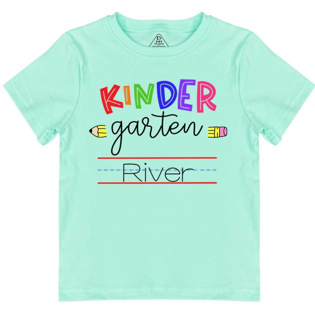 Personalized Kindergarten Line Name Shirt