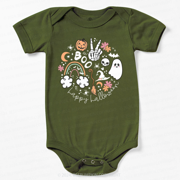 Happy Halloween Boo Groovy Skeleton Bodysuit For Baby
