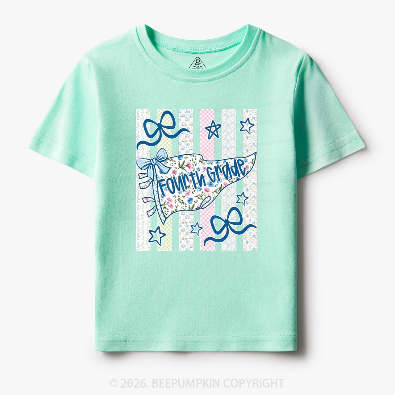 Retro Striped Floral Pennant Flag Back To School Toddler&Kid's Tees