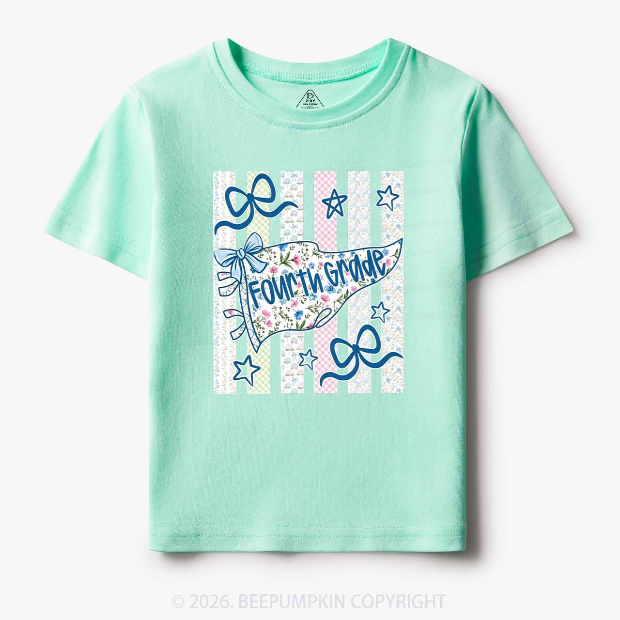 Retro Striped Floral Pennant Flag Back To School Toddler&Kid's Tees