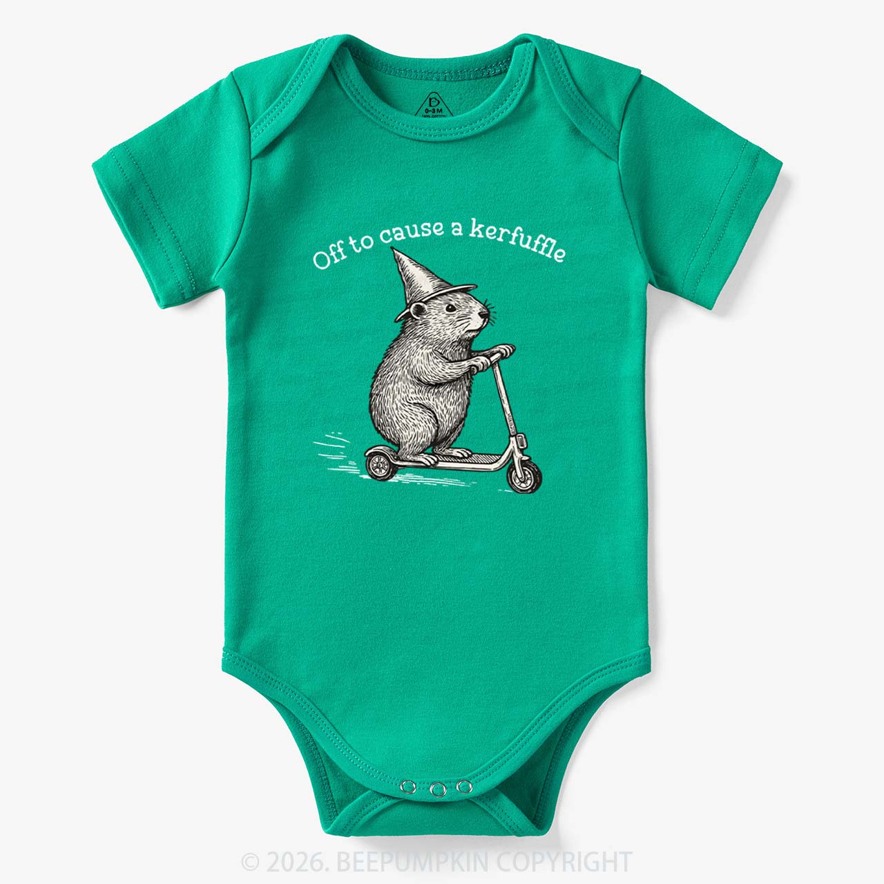 Off To Cause A Kerfuffle Groundhog Scooter Bodysuit