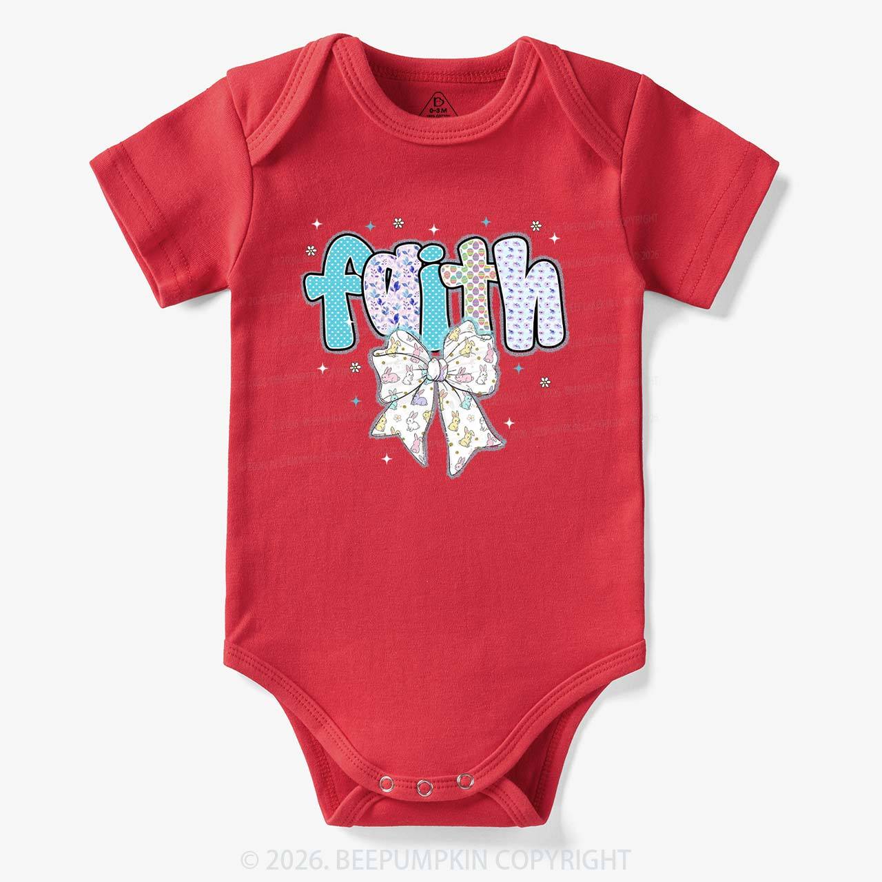Blooming Faith Bunny Bow Baby Bodysuit
