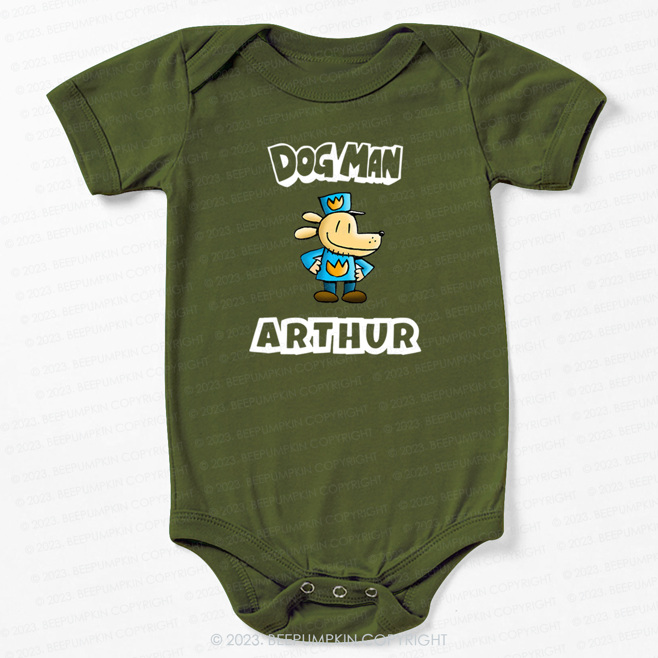 Personalised Dog Man Funny Book Day Bodysuit For Baby
