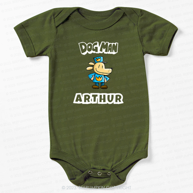 Personalised Dog Man Funny Book Day Bodysuit For Baby