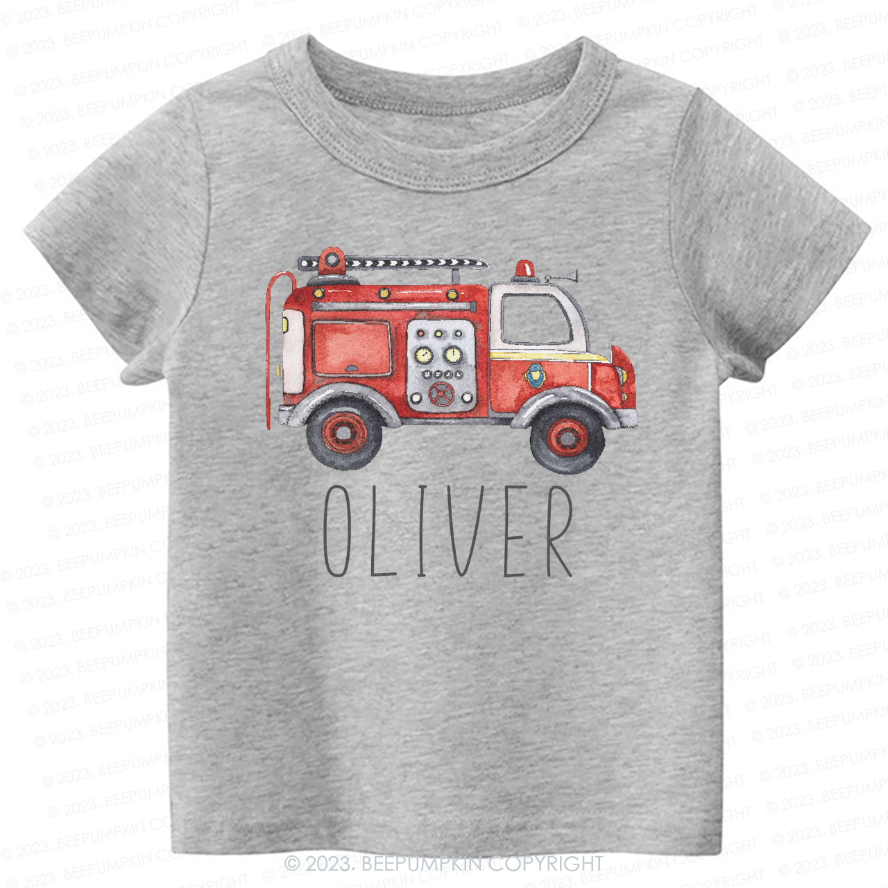 Cute Personalized Fire Truck -Toddler Tees