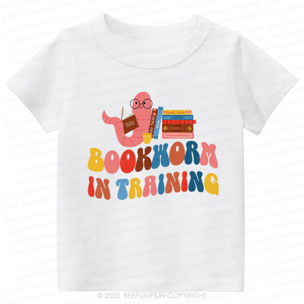 Bookworm In Training  Kids Shirt