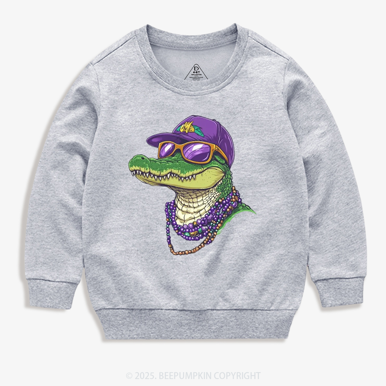 Alligator Mardi Gras Kid's Sweatshirt