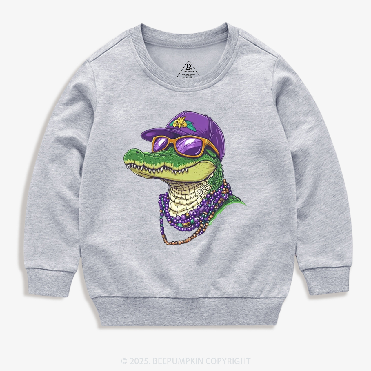 Alligator Mardi Gras Kid's Sweatshirt