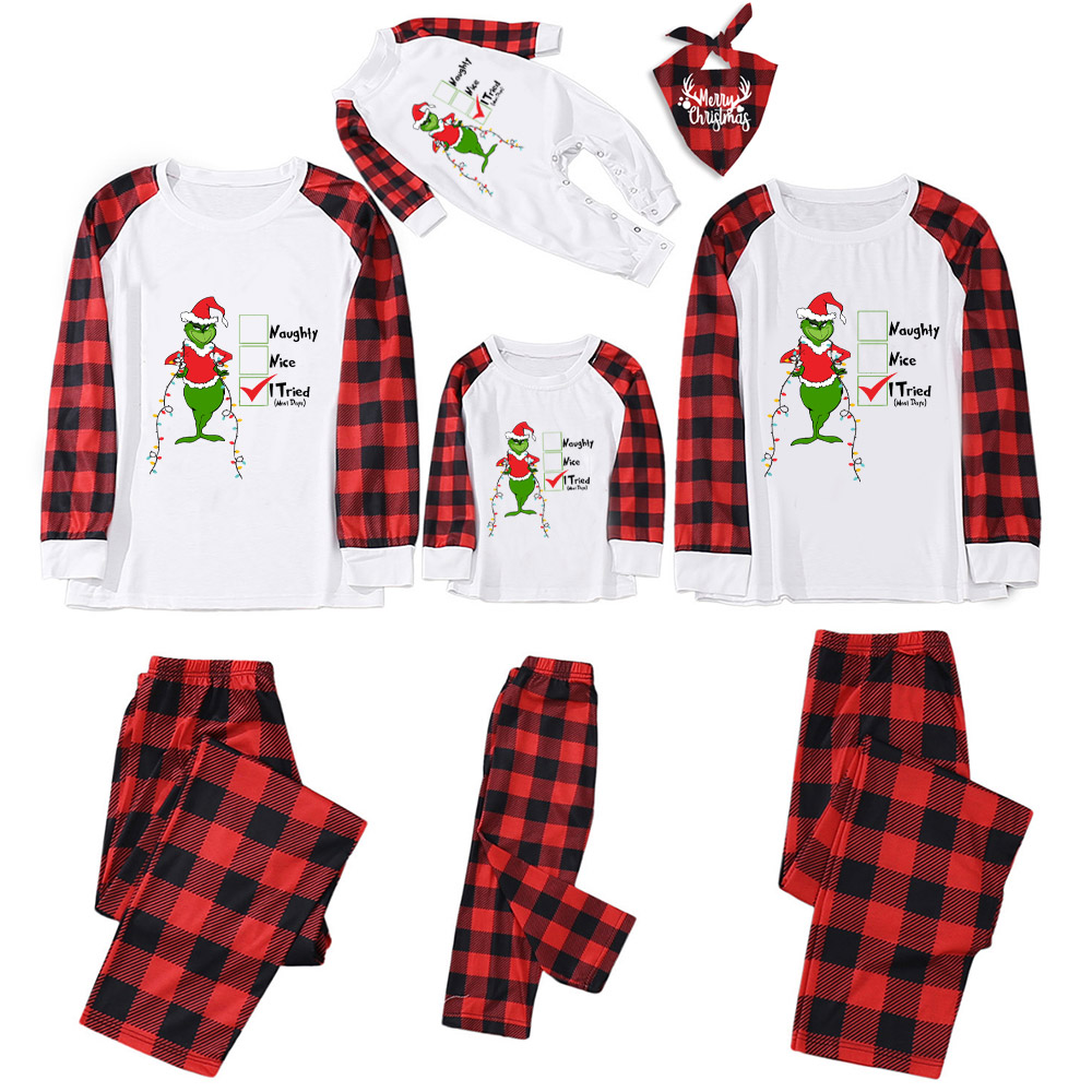 Naughty Nice I Tried Christmas Family Pajamas