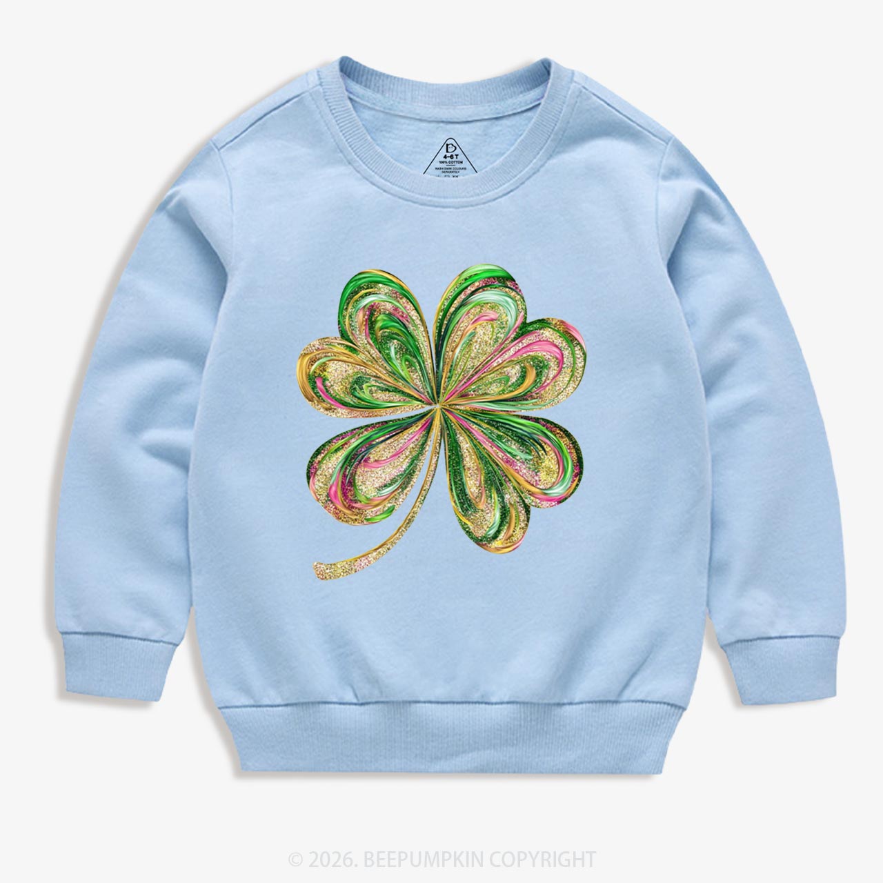 Retro Lucky Shamrock St Patrick's Day Kid's Sweatshirt