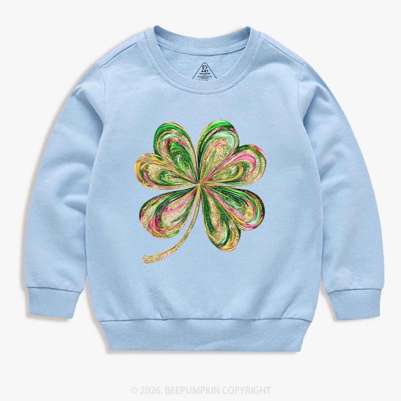 Retro Lucky Shamrock St Patrick's Day Kid's Sweatshirt