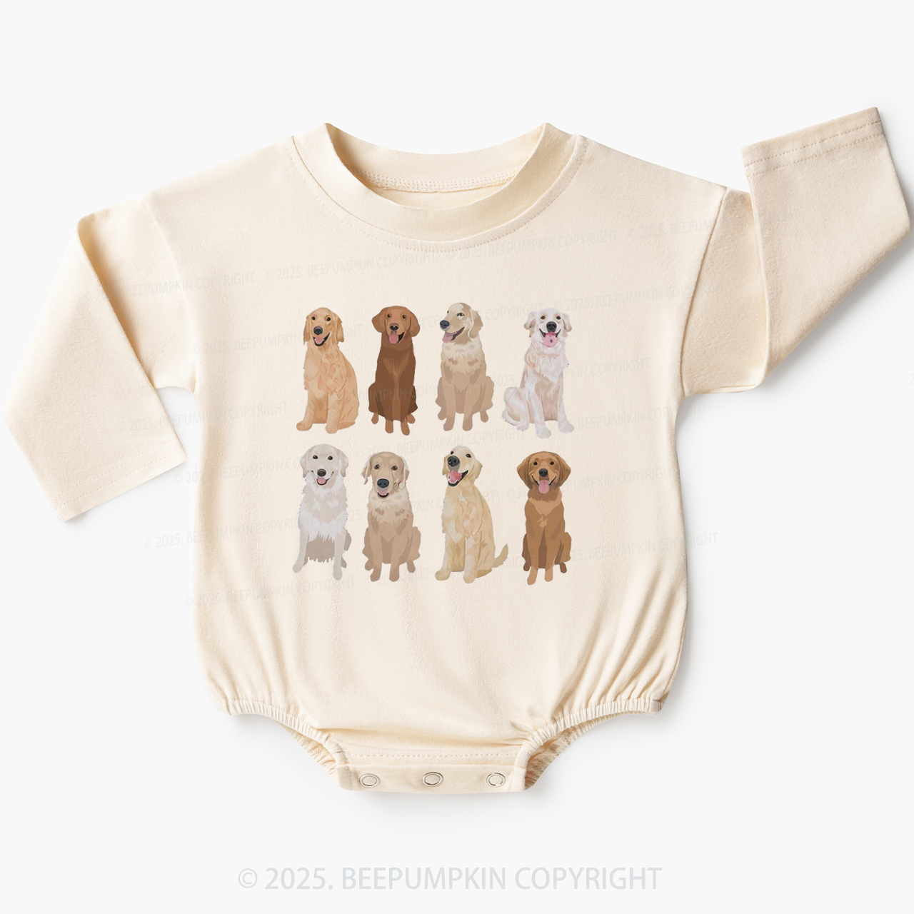 Golden Retriever Baby Bubble Romper Beepumpkin