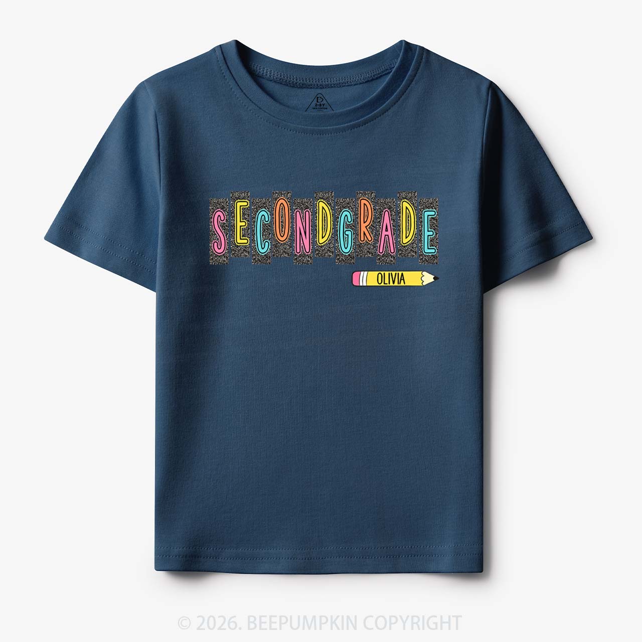 Personalized Name Preppy Daisy Floral Back to School Toddler&Kid's Tees