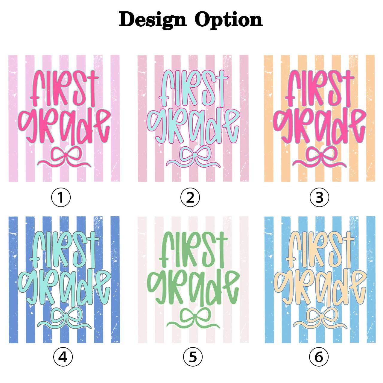 Colorful Stripes First Grade Cutie Bow Toddler&Kid's Tees