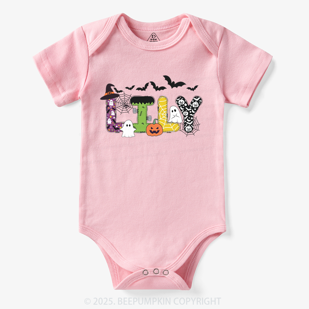 Personalized Halloween Name Bodysuit Beepumpkin