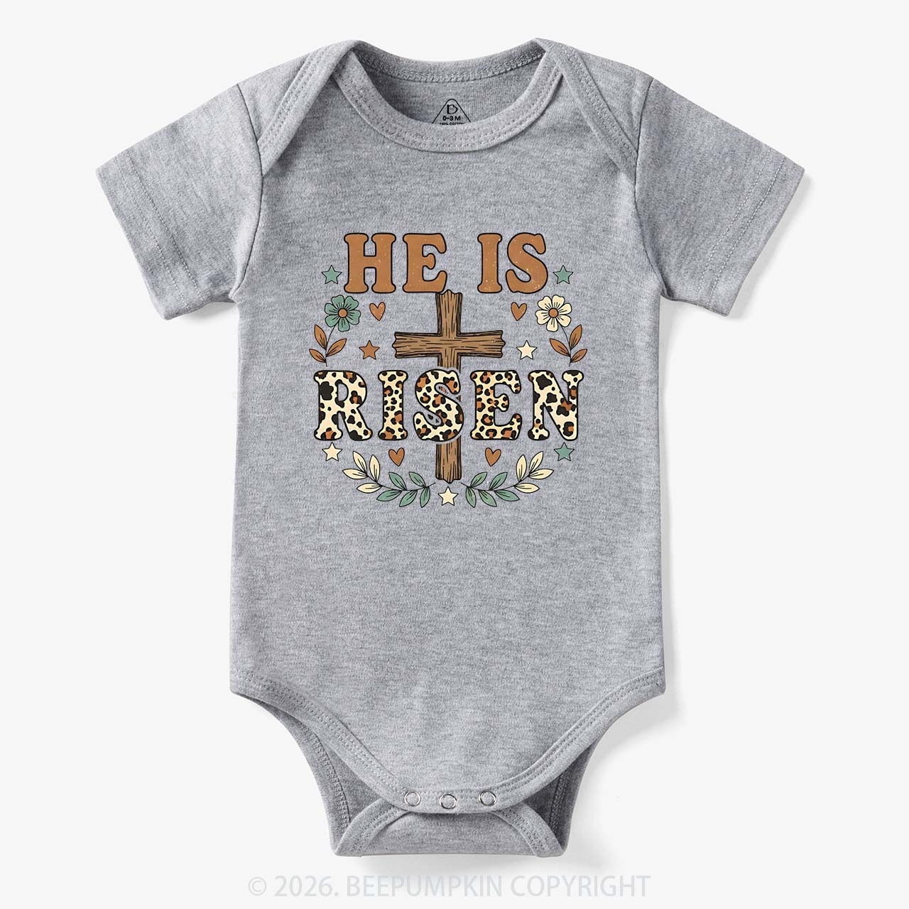 Wild Faith Leopard Cross Baby Bodysuit