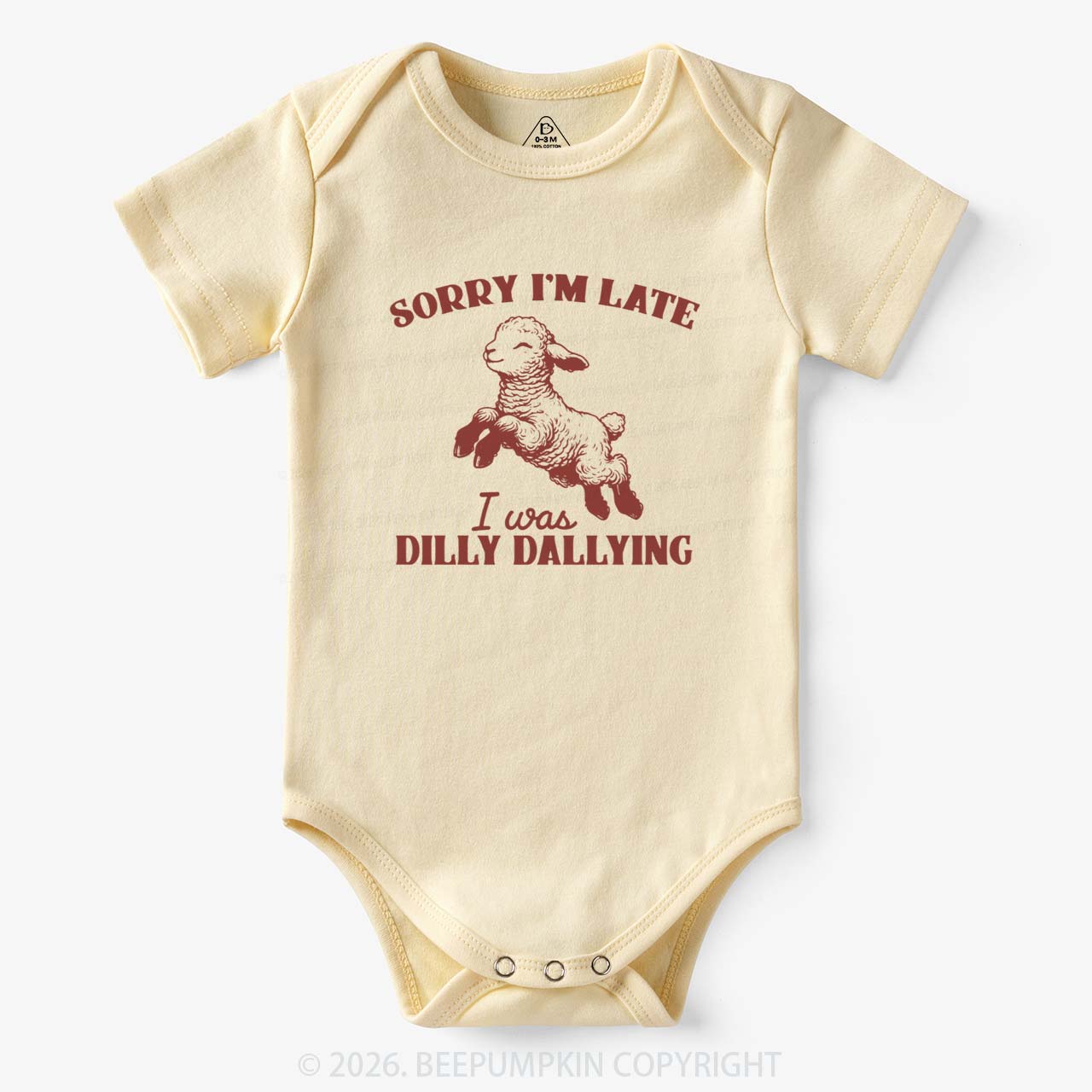 Sorry I'm Late I Was Dilly Dallying Lamb Sheep Bodysuit