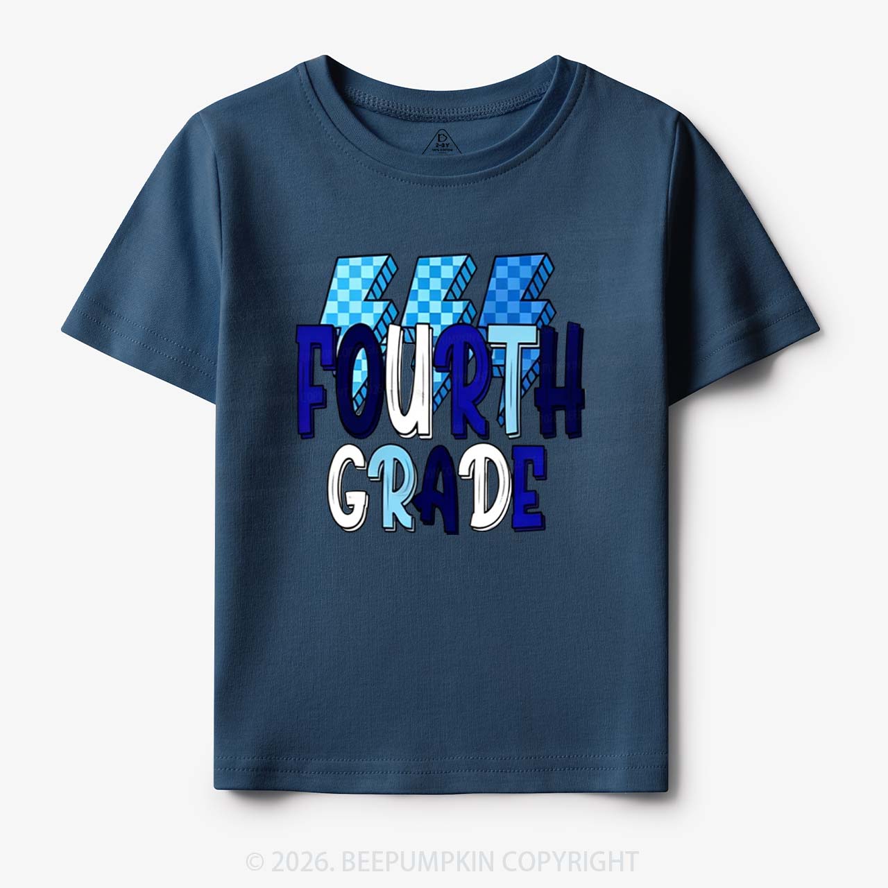 Pixel Blue Checkered Grade Level Toddler&Kid's Tees