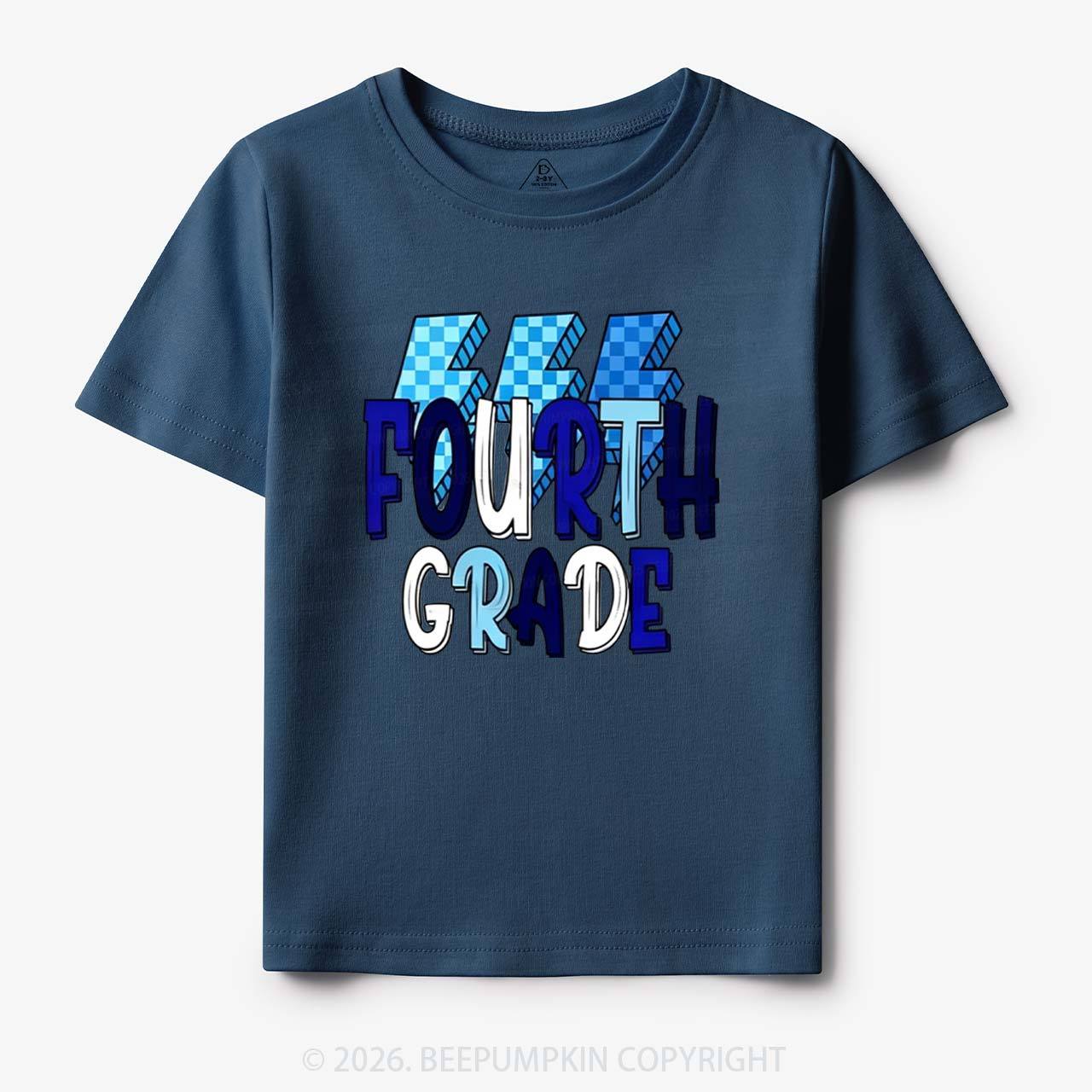 Pixel Blue Checkered Grade Level Toddler&Kid's Tees