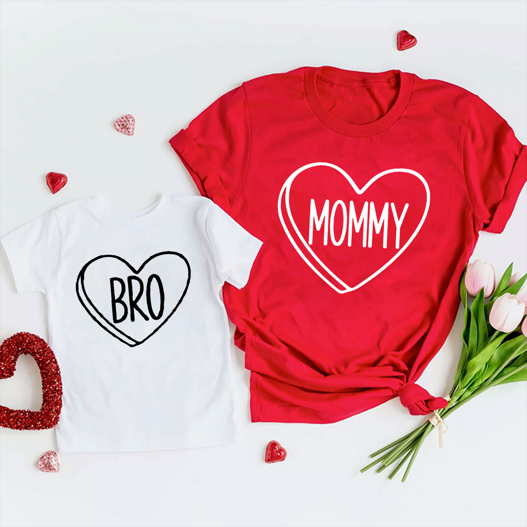Heart Members Valentines Day Family Matching Shirts