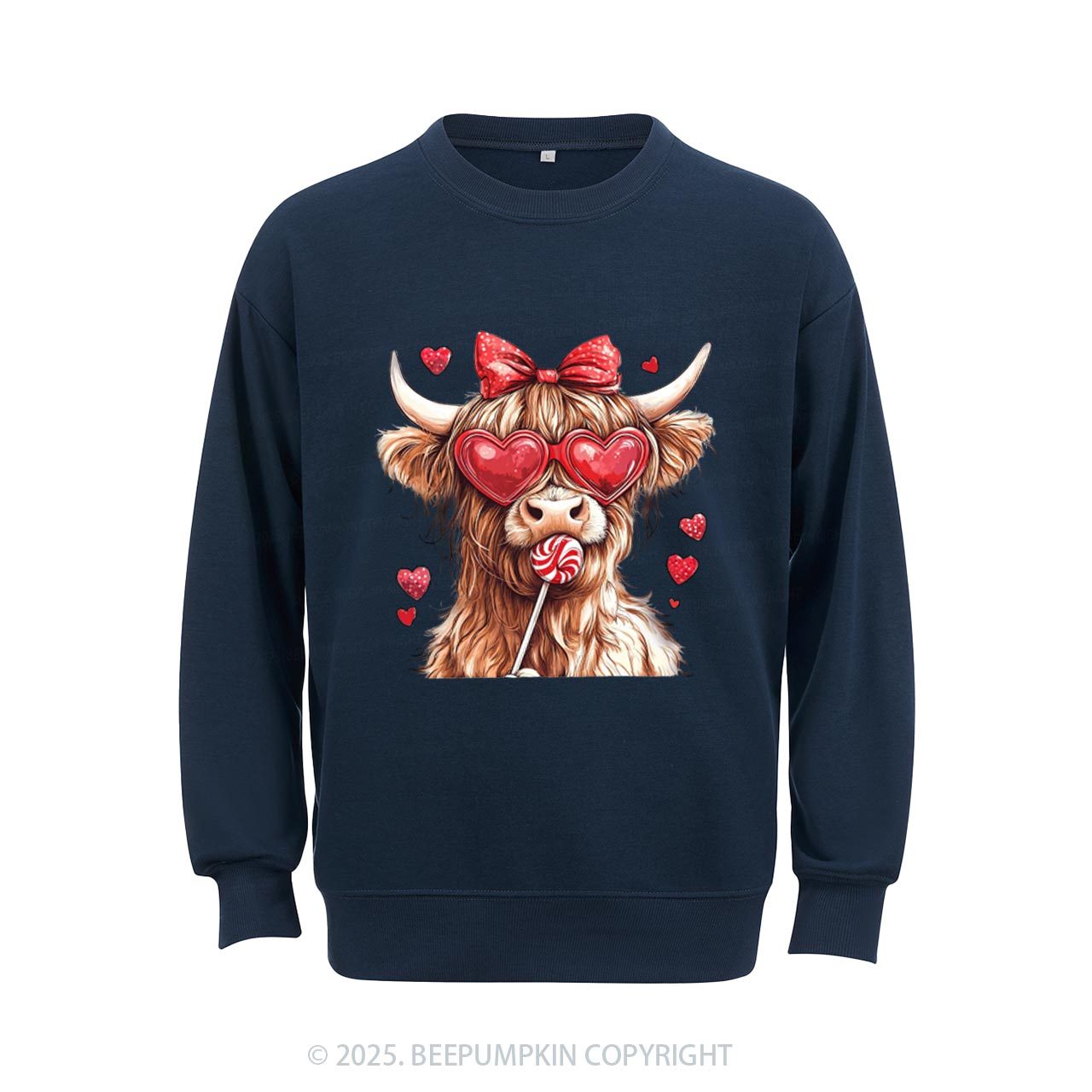 Highland Cow Valentine's Day Aldult Sweatshirt