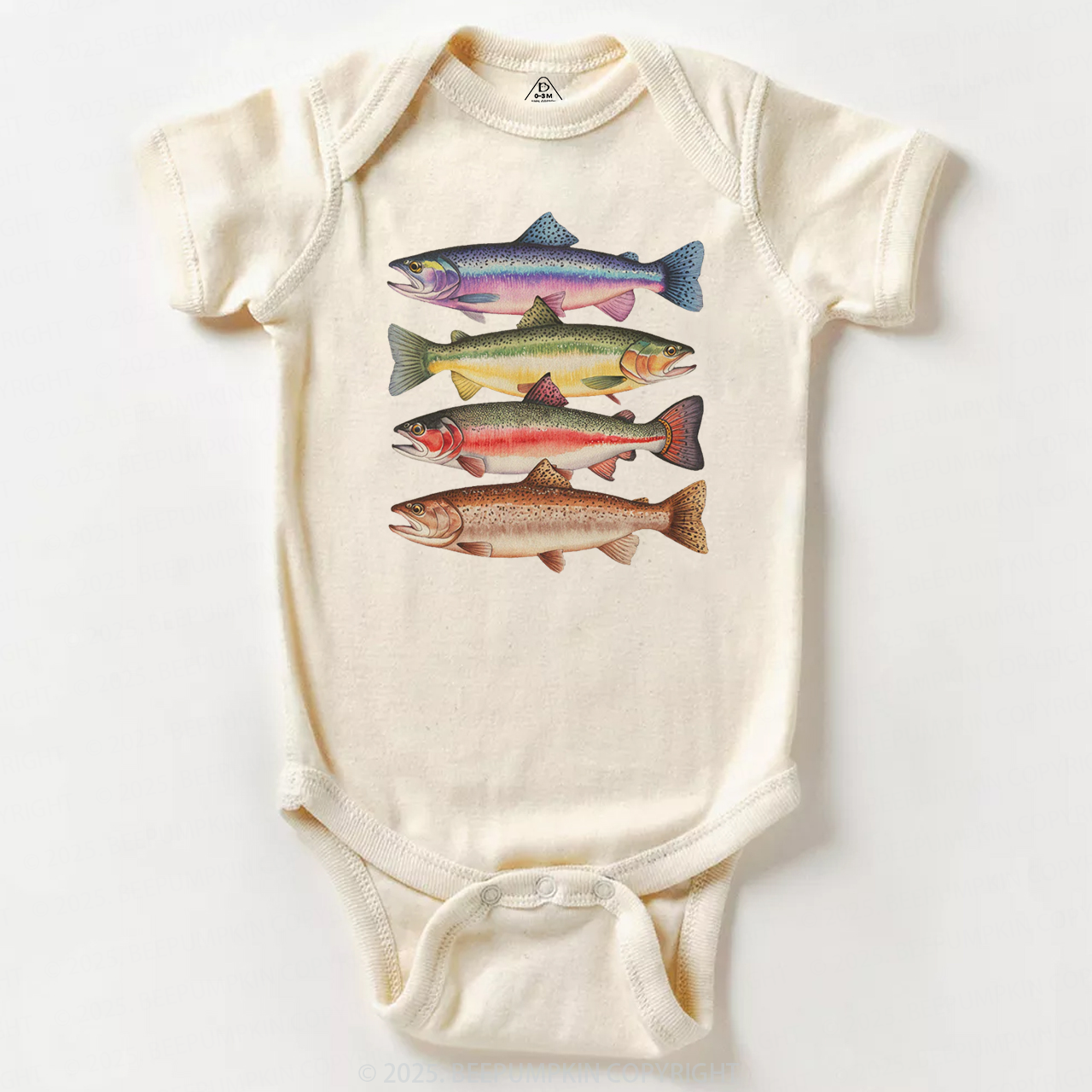 Abstract Colorful Trout In A Row Bodysuit Beepumpkin