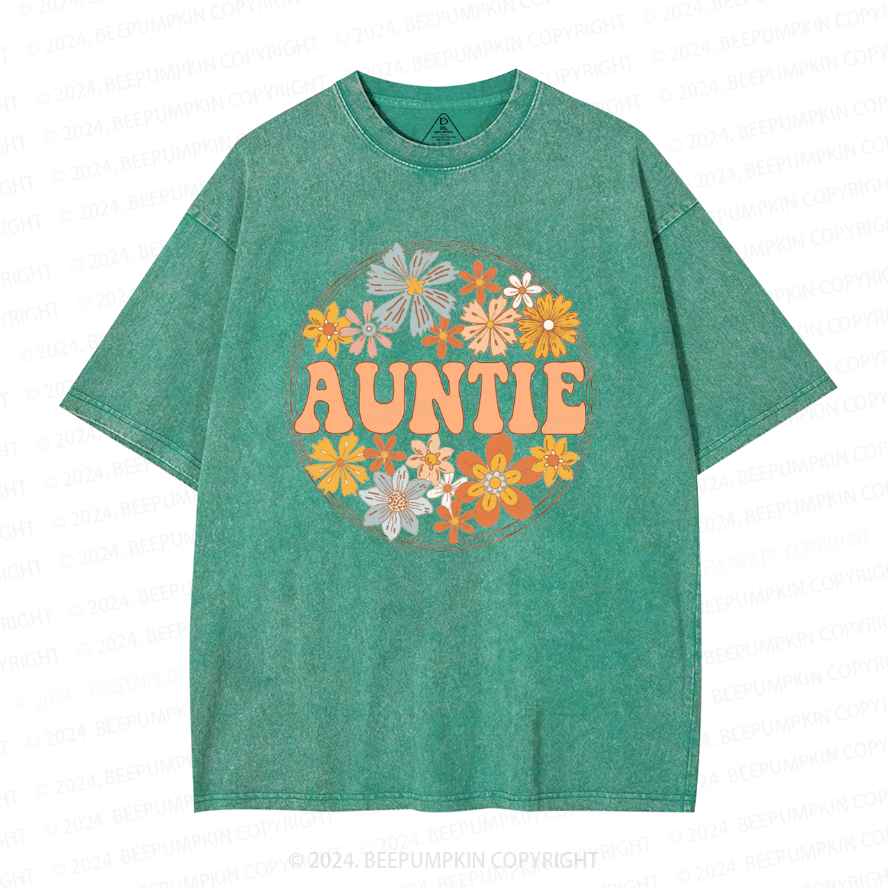 Floral Aunt Washed T-Shirts 