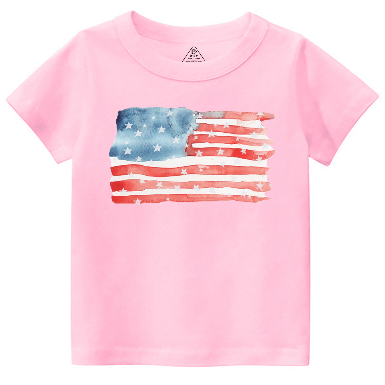 Watercolor American Flag Toddler&Kid's Tees Beepumpkin 