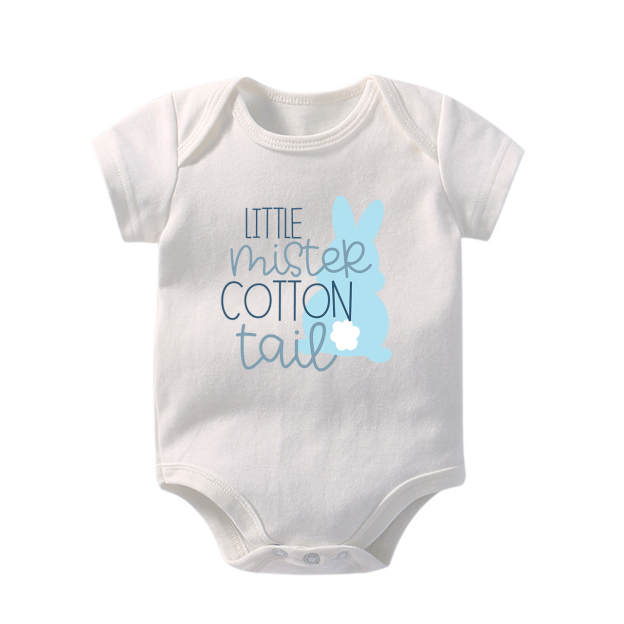 Little Mister Cotton Tail Easter Bunny Baby Bodysuit