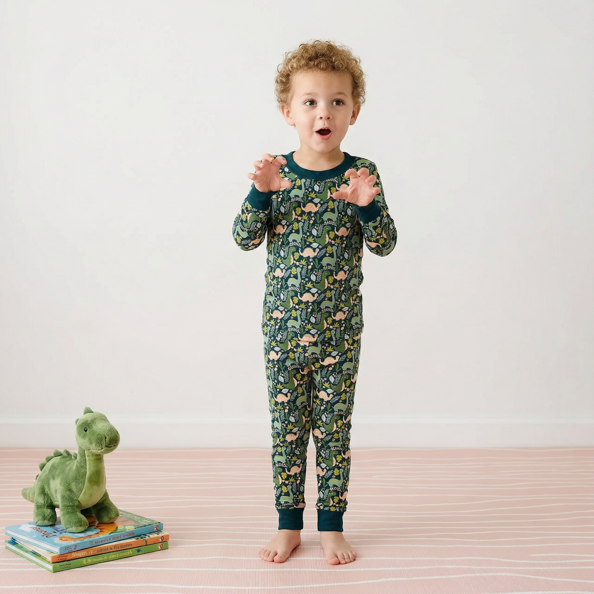Dreamy Dinosaur Nights Two-Piece Pajama Set For Kids