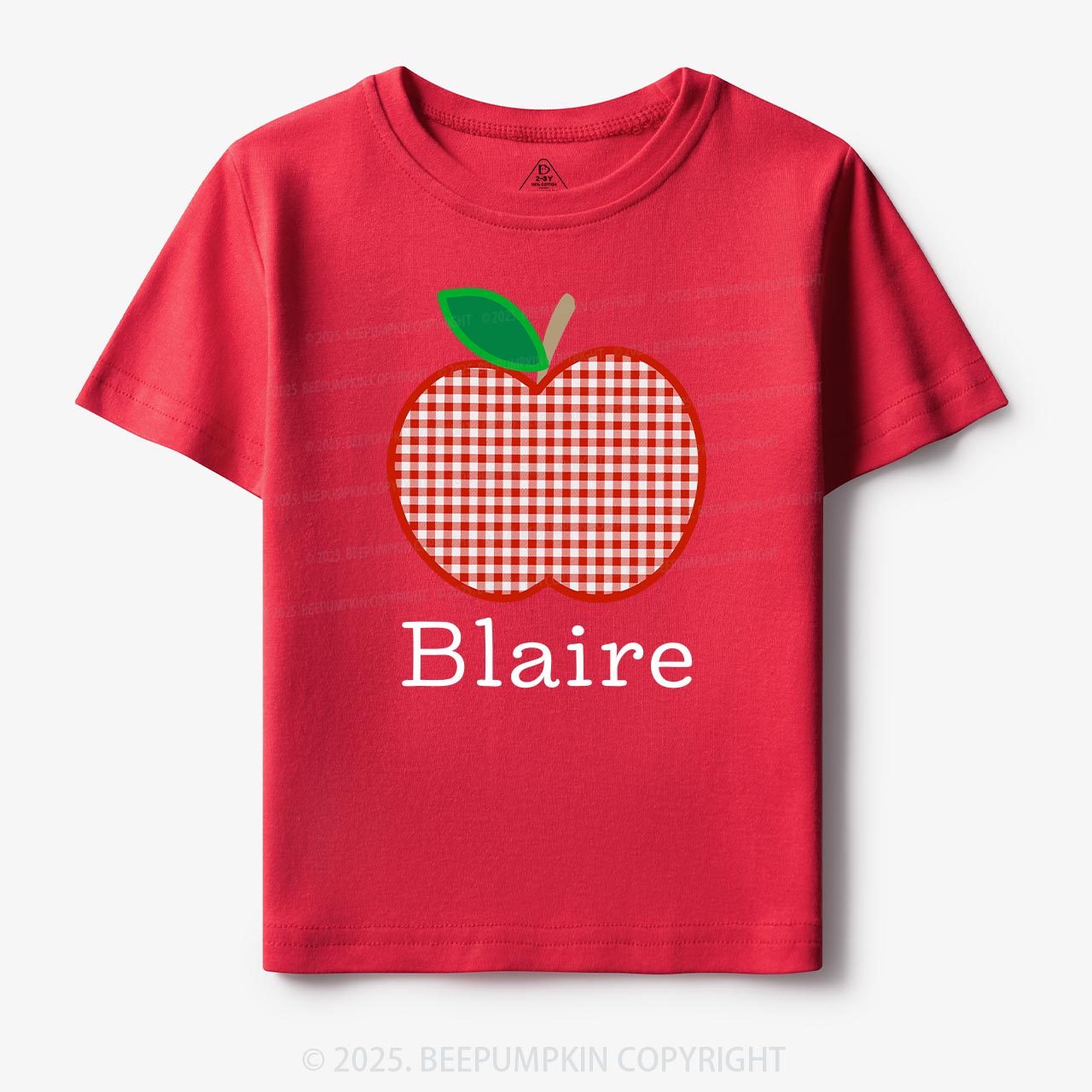Personalized Red Apple Toddler&Kid's Tees Beepumpkin