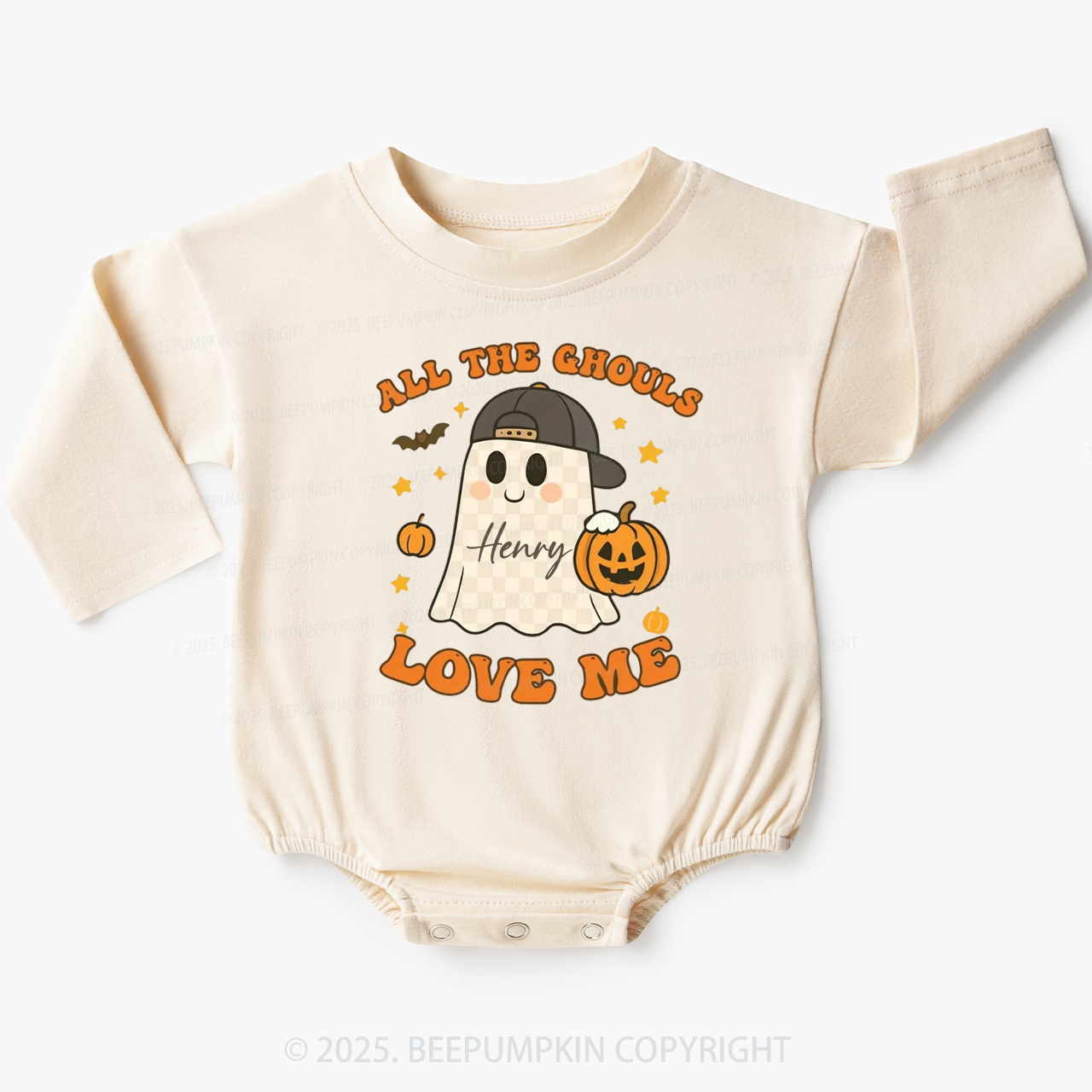 All The Ghouls Love Me Baby Bubble Romper Beepumpkin