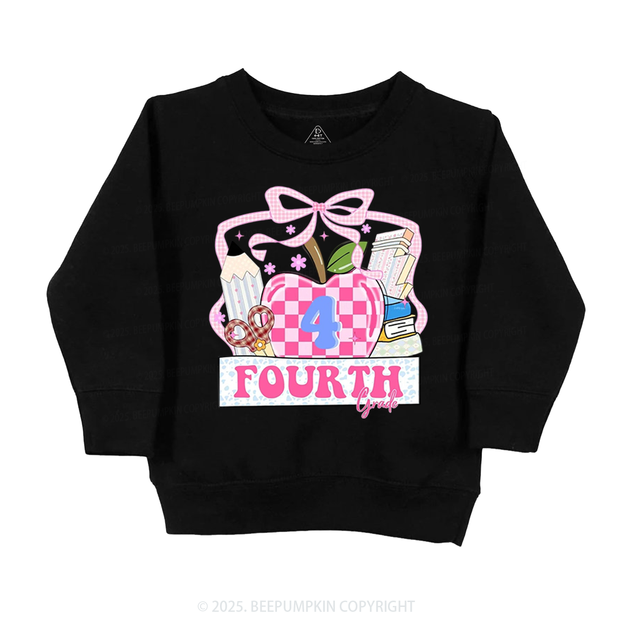 Personalized Checkered Apple Days Kid's Sweatshirt