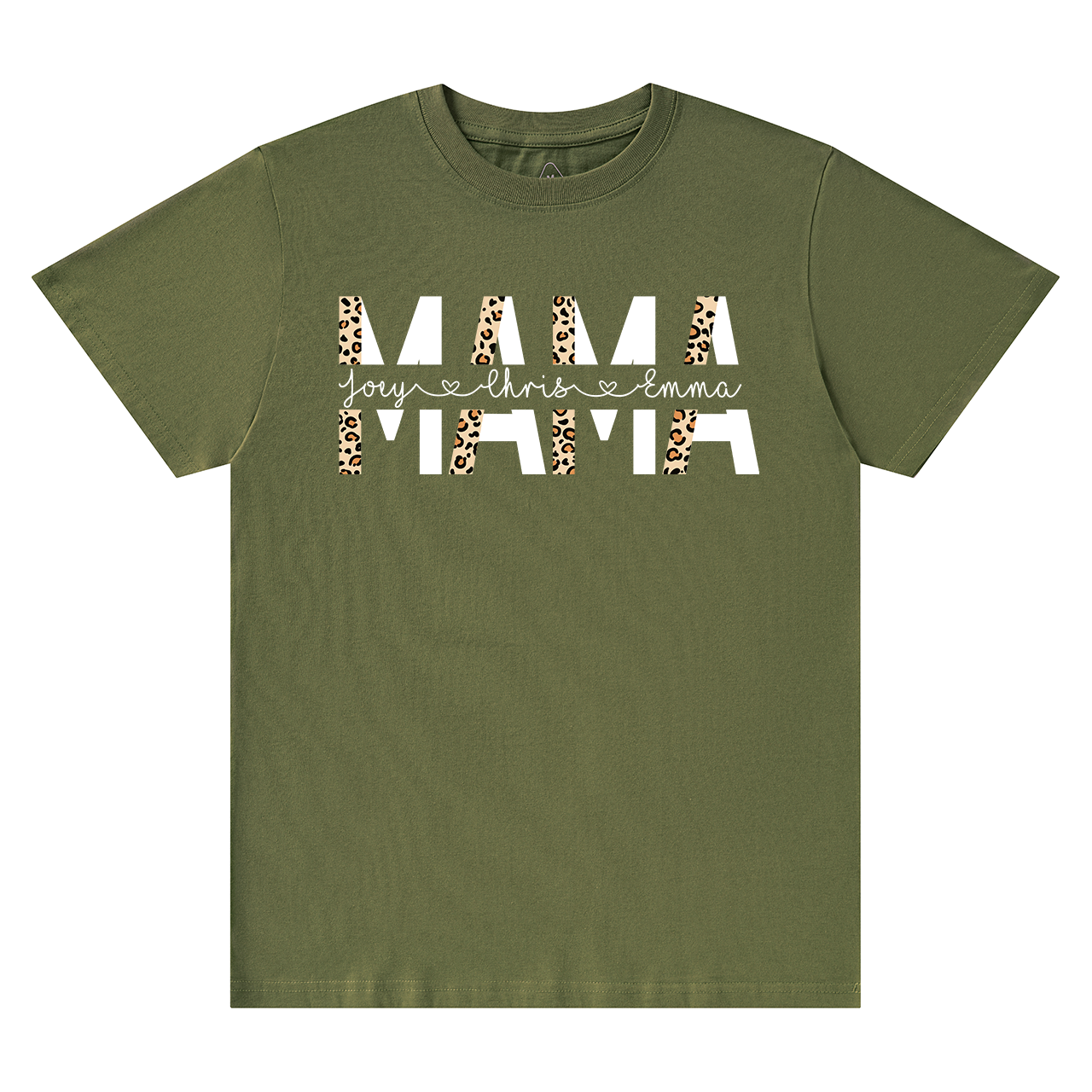 Custom Kids Names Leopard Print Mom Gift Tees