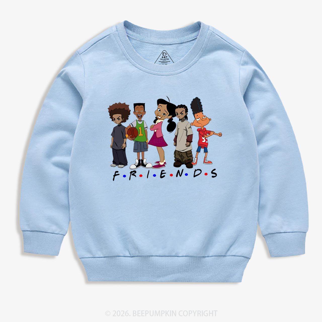 Black Cartoon Characters Kid's Sweatshirt