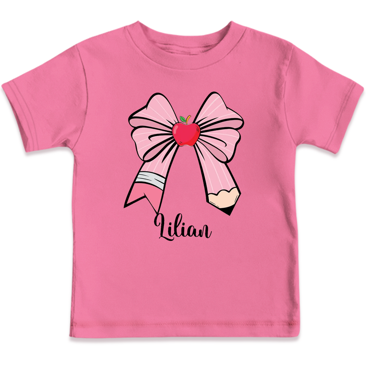 Personalized Bow Name Back To School Toddler&Kid's Tees Beepumpkin 