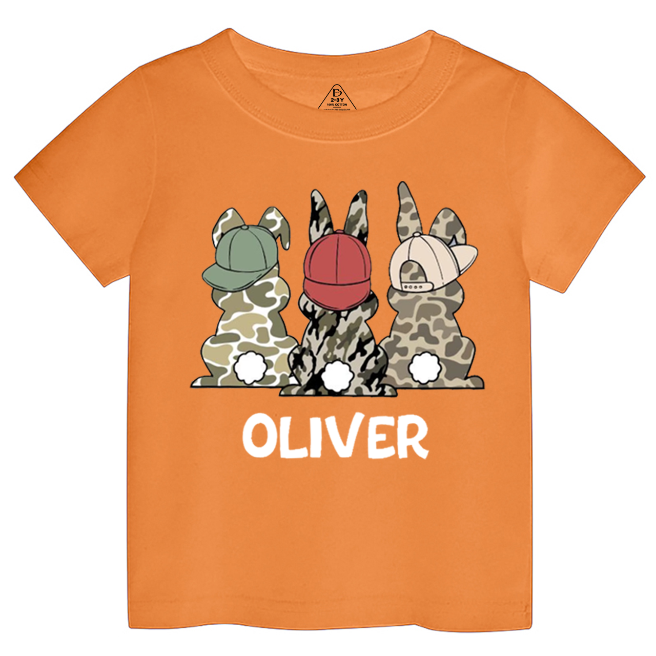 Personalized Name Camouflage Easter Bunny Toddler&Kid's Tees Beepumpkin